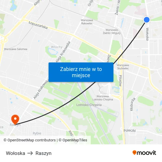 Wołoska to Raszyn map