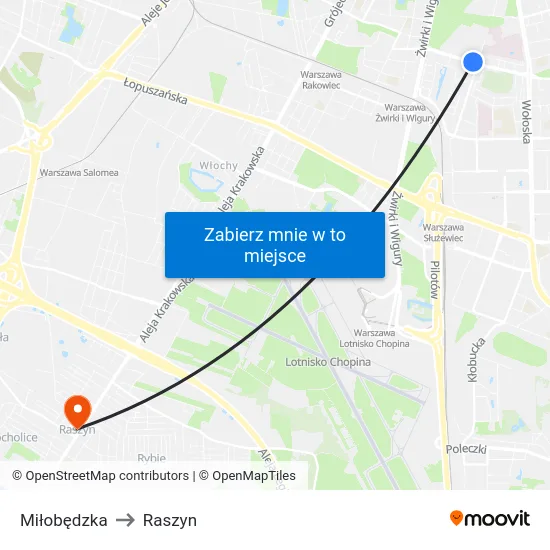 Miłobędzka to Raszyn map