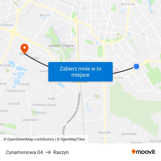 Cynamonowa 04 to Raszyn map