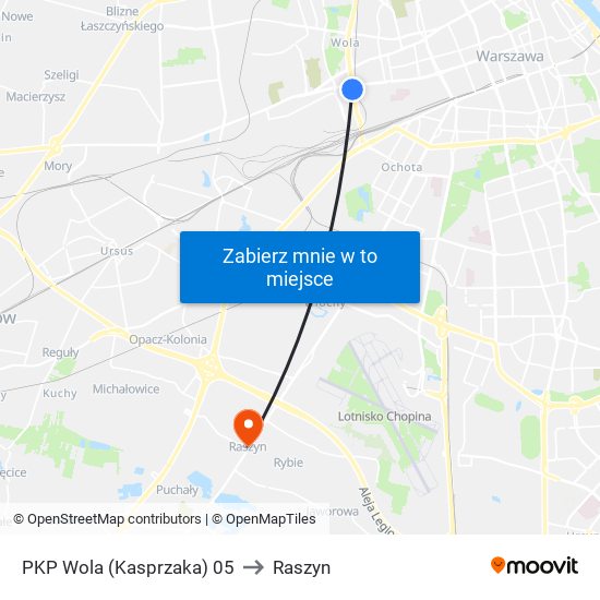 PKP Wola (Kasprzaka) 05 to Raszyn map