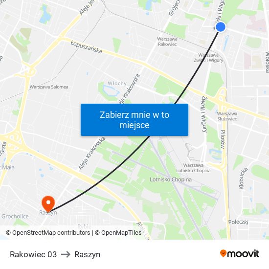 Rakowiec 03 to Raszyn map