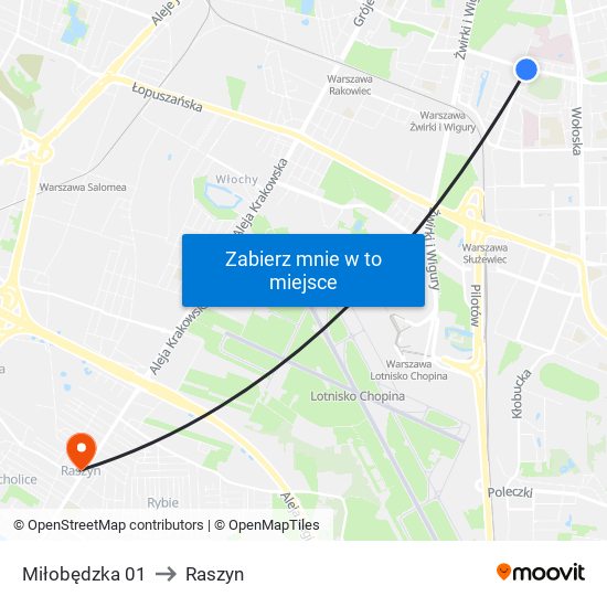 Miłobędzka 01 to Raszyn map