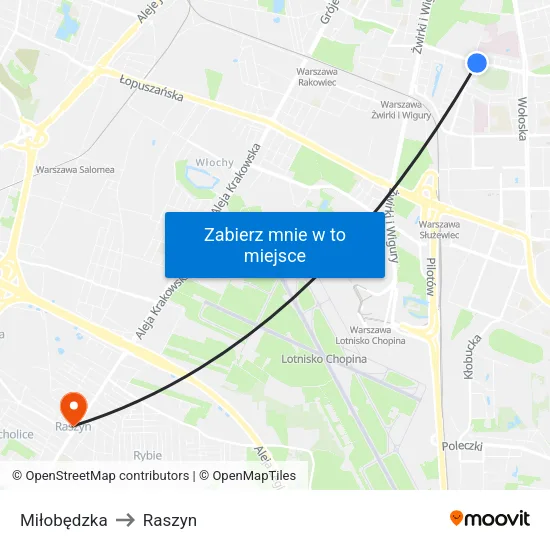 Miłobędzka to Raszyn map