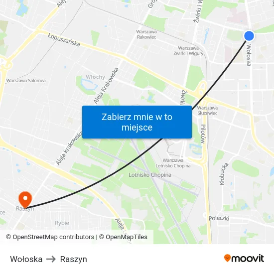 Wołoska to Raszyn map