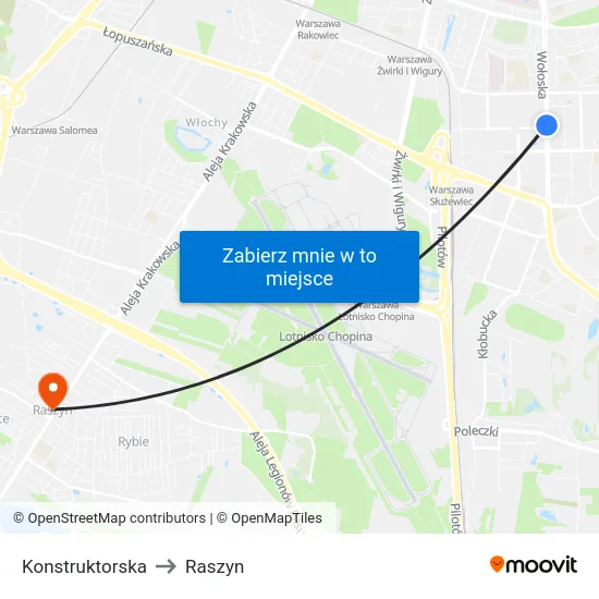 Konstruktorska to Raszyn map