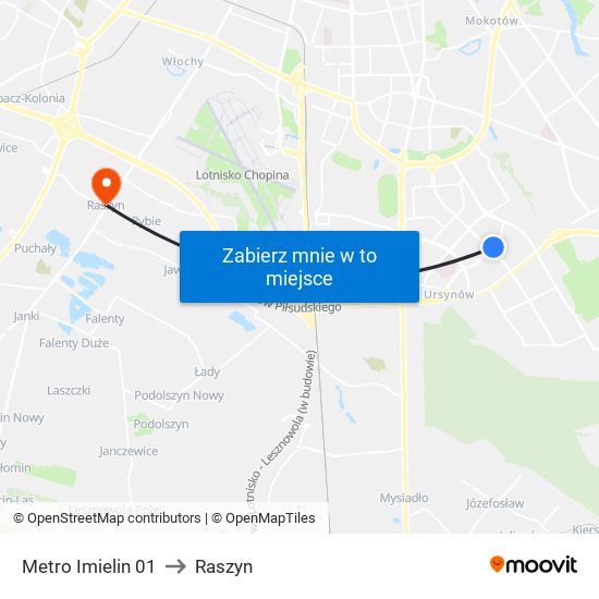 Metro Imielin 01 to Raszyn map
