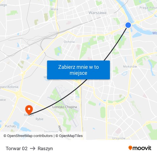 Torwar 02 to Raszyn map