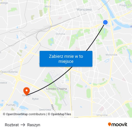 Rozbrat to Raszyn map