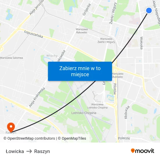 Łowicka to Raszyn map