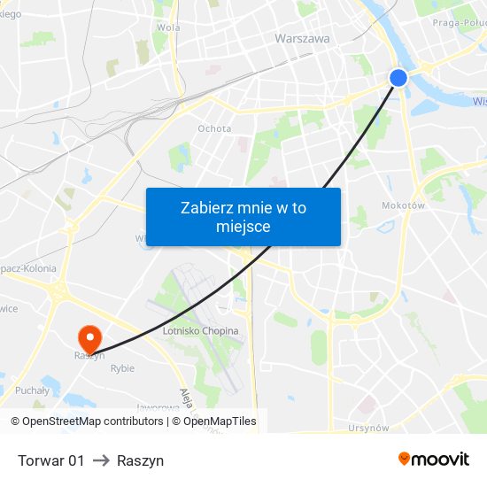 Torwar 01 to Raszyn map