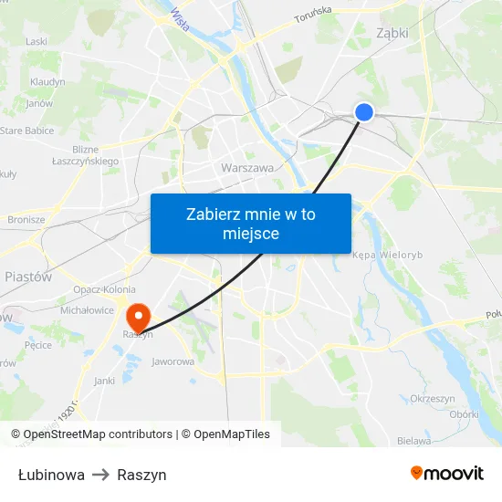 Łubinowa to Raszyn map