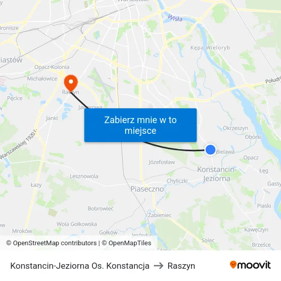 Konstancin-Jeziorna Os. Konstancja to Raszyn map