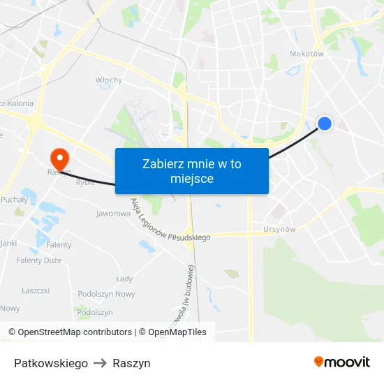 Patkowskiego to Raszyn map