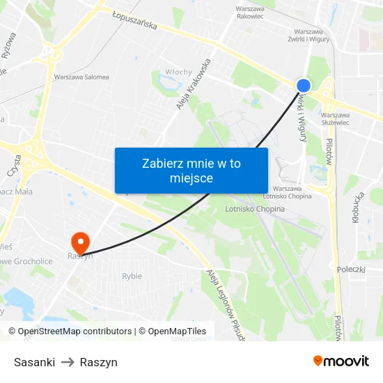 Sasanki to Raszyn map