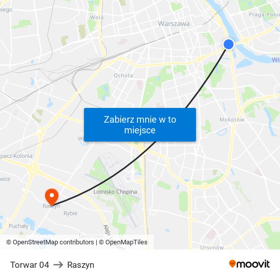 Torwar 04 to Raszyn map