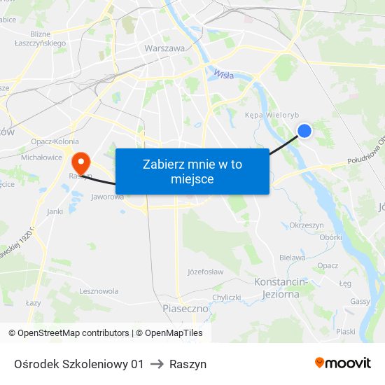 Ośrodek Szkoleniowy 01 to Raszyn map