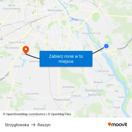 Strzygłowska to Raszyn map