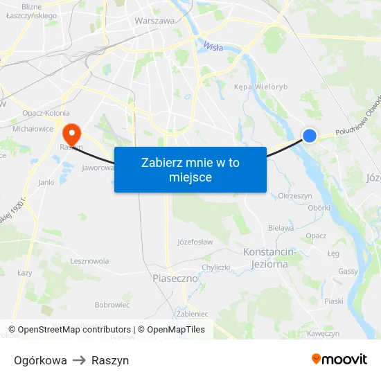 Ogórkowa to Raszyn map