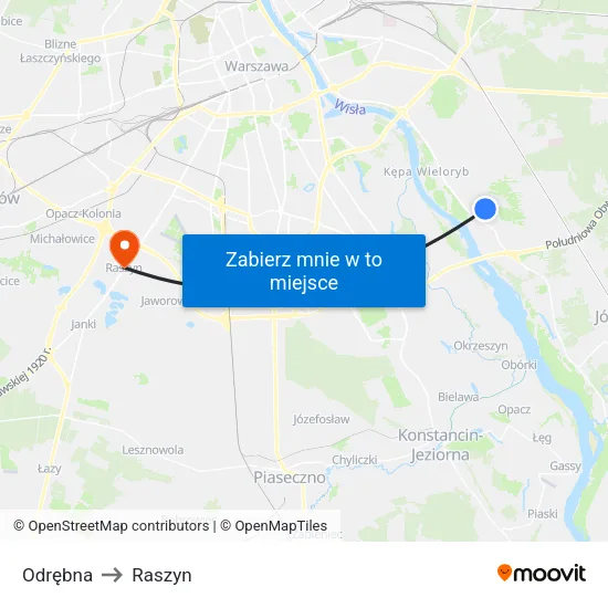 Odrębna to Raszyn map