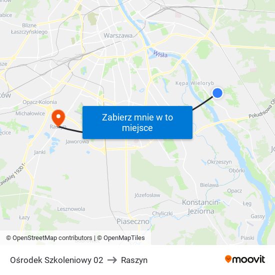 Ośrodek Szkoleniowy 02 to Raszyn map