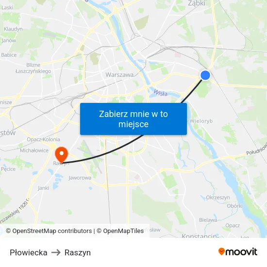 Płowiecka to Raszyn map