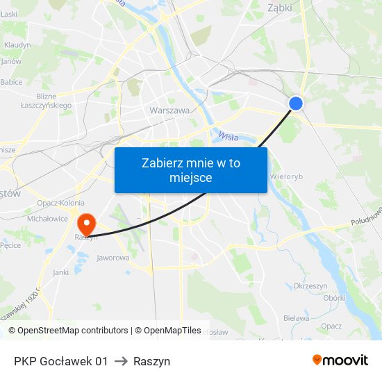 PKP Gocławek 01 to Raszyn map