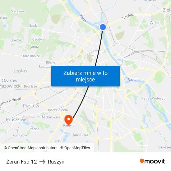 Żerań Fso to Raszyn map