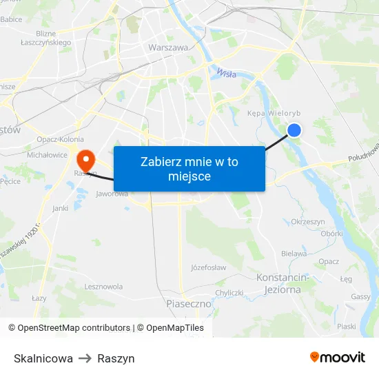 Skalnicowa to Raszyn map