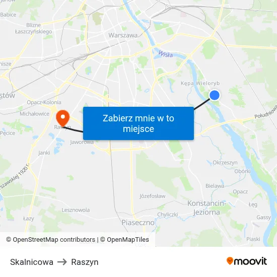 Skalnicowa to Raszyn map