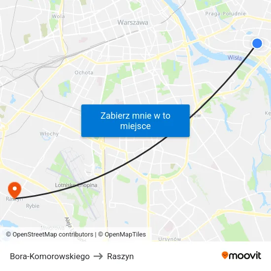 Bora - Komorowskiego to Raszyn map