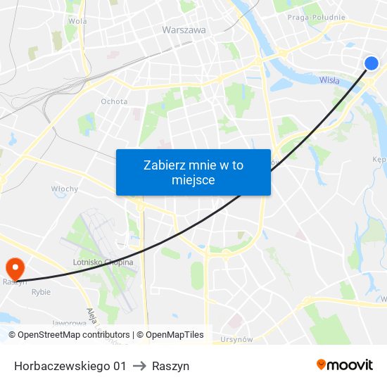 Horbaczewskiego 01 to Raszyn map