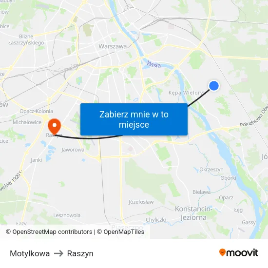 Motylkowa to Raszyn map