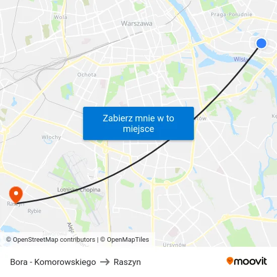 Bora - Komorowskiego to Raszyn map