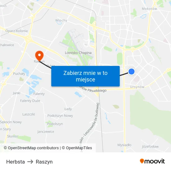 Herbsta to Raszyn map