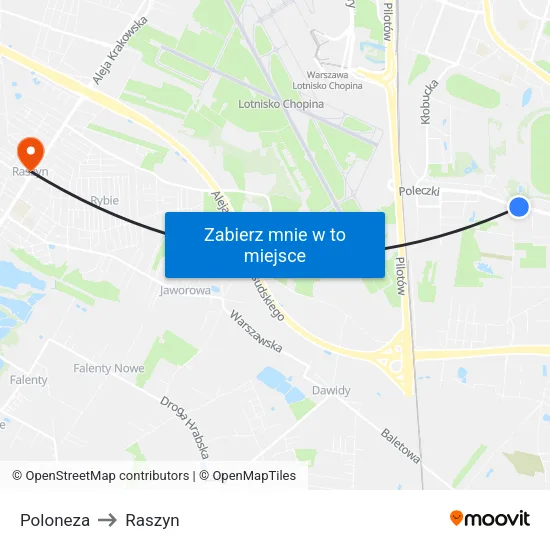 Poloneza to Raszyn map