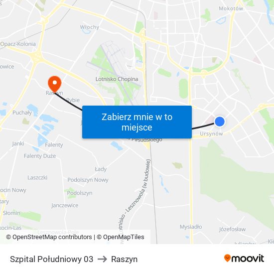 Szpital Południowy 03 to Raszyn map