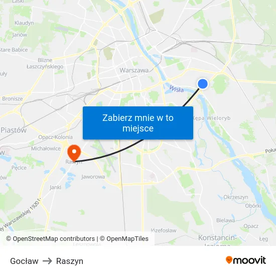 Gocław to Raszyn map