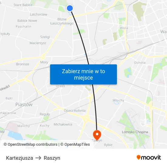 Kartezjusza to Raszyn map