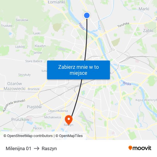 Milenijna 01 to Raszyn map