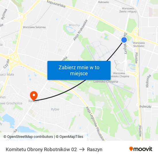 Komitetu Obrony Robotników 02 to Raszyn map