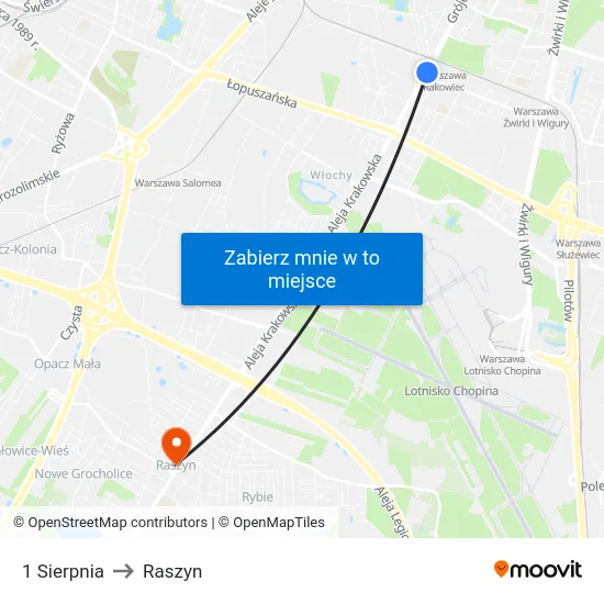 1 Sierpnia to Raszyn map