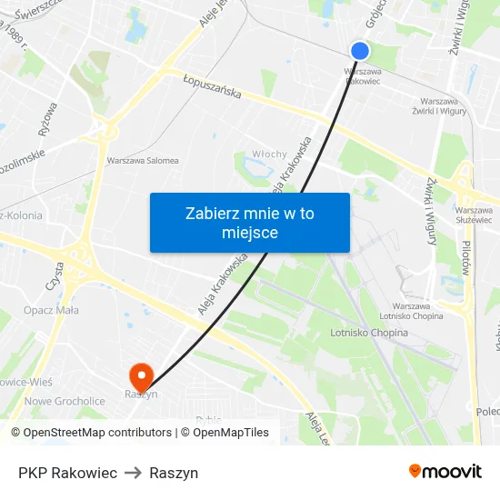 PKP Rakowiec to Raszyn map