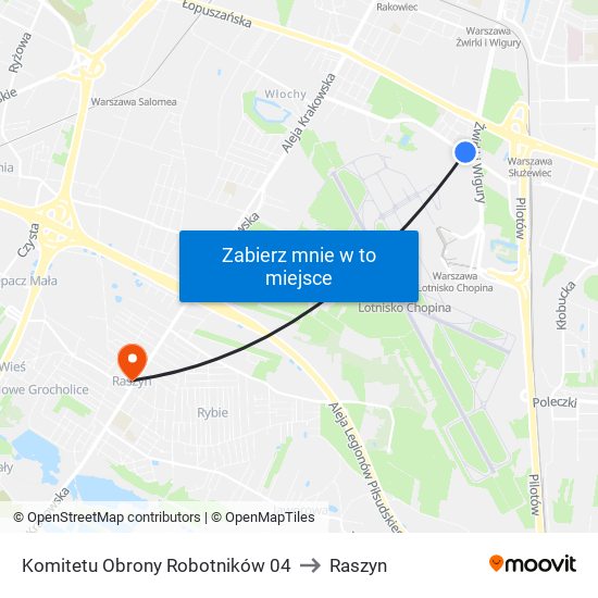 Komitetu Obrony Robotników 04 to Raszyn map