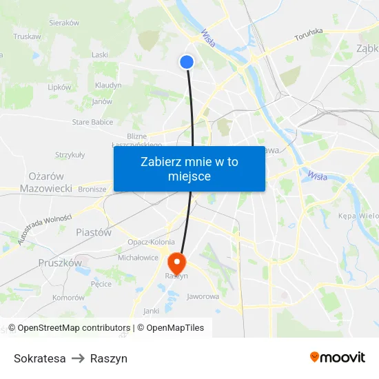 Sokratesa to Raszyn map