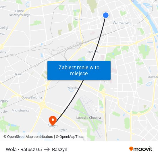 Wola - Ratusz 05 to Raszyn map