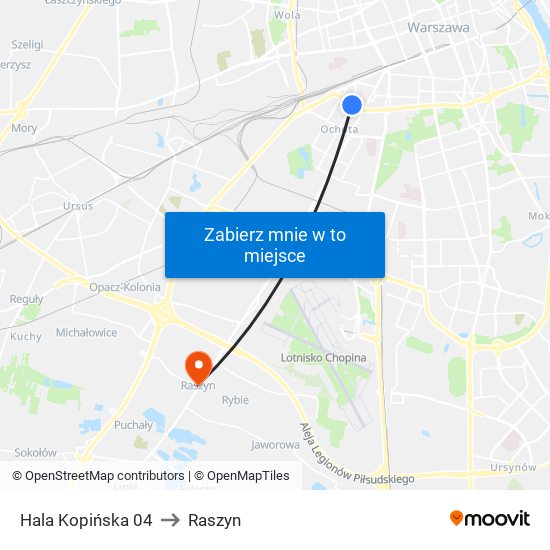 Hala Kopińska 04 to Raszyn map