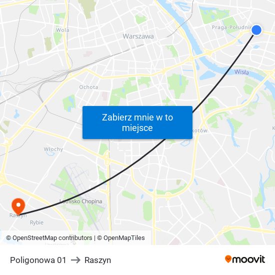 Poligonowa 01 to Raszyn map