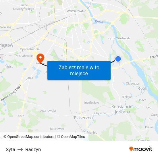 Syta to Raszyn map