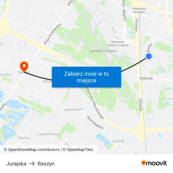 Jurajska to Raszyn map