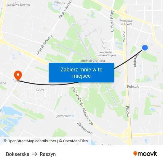 Bokserska to Raszyn map